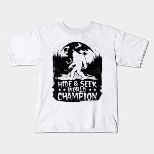 Hide And Seek World Champion Bigfoot Kids T-Shirt